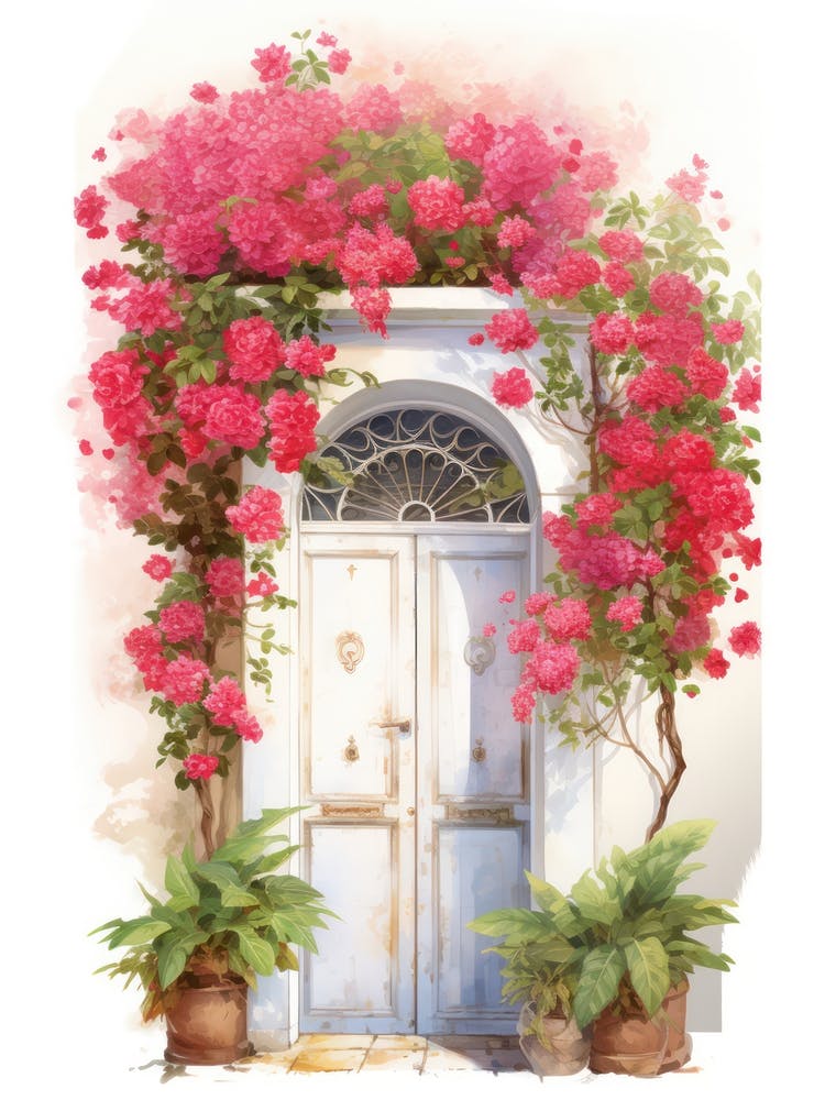 Cadiz, Spain   Mediterranean Doors Watercolour Painting 2