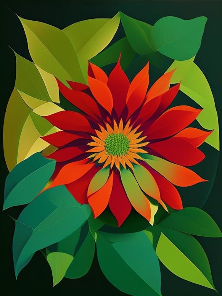 Zinnia Leaf Vibrant Inspired