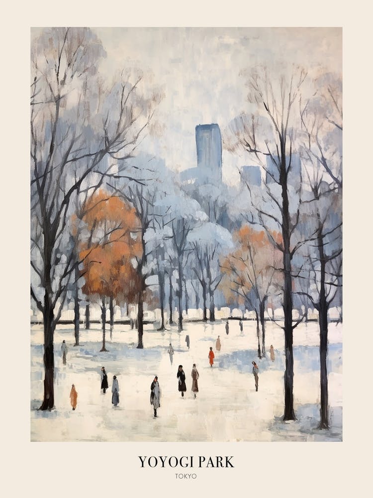 Winter City Park Poster Yoyogi Park Tokyo 3