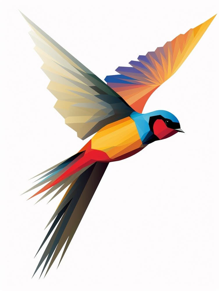 Colourful Geometric Bird Swallow 2