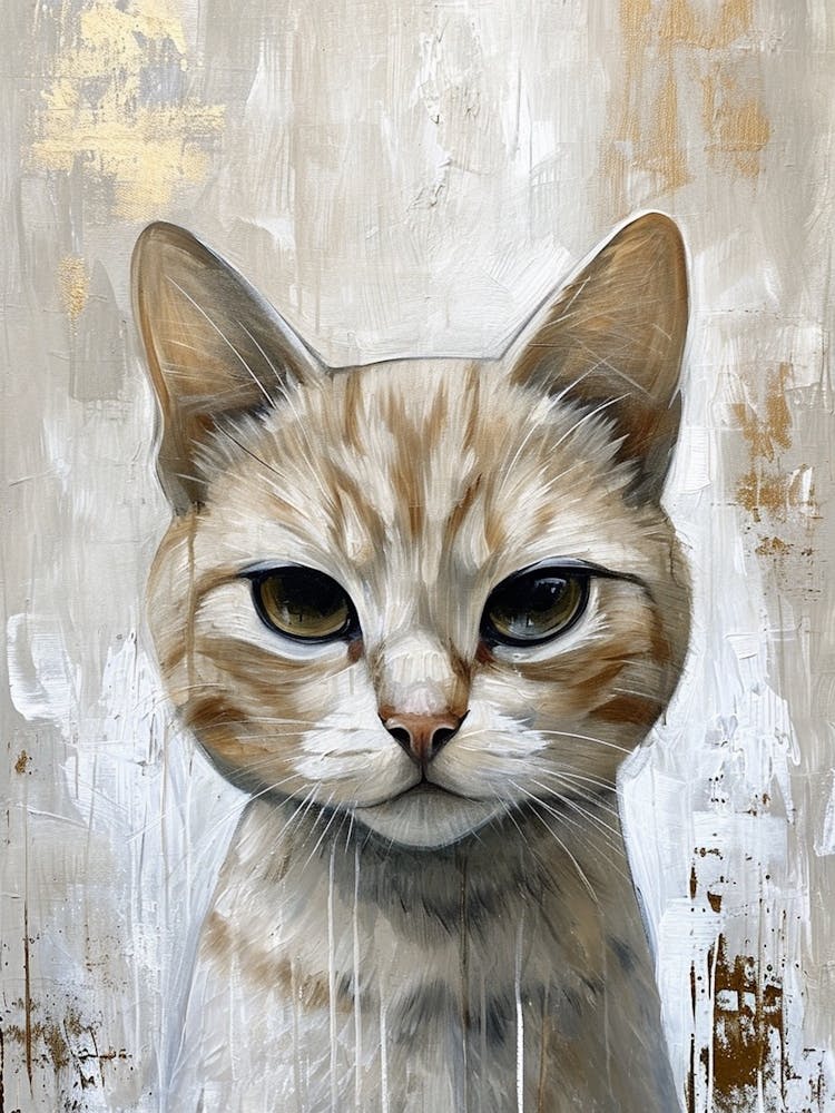 White Cat Paint Splat Portrait