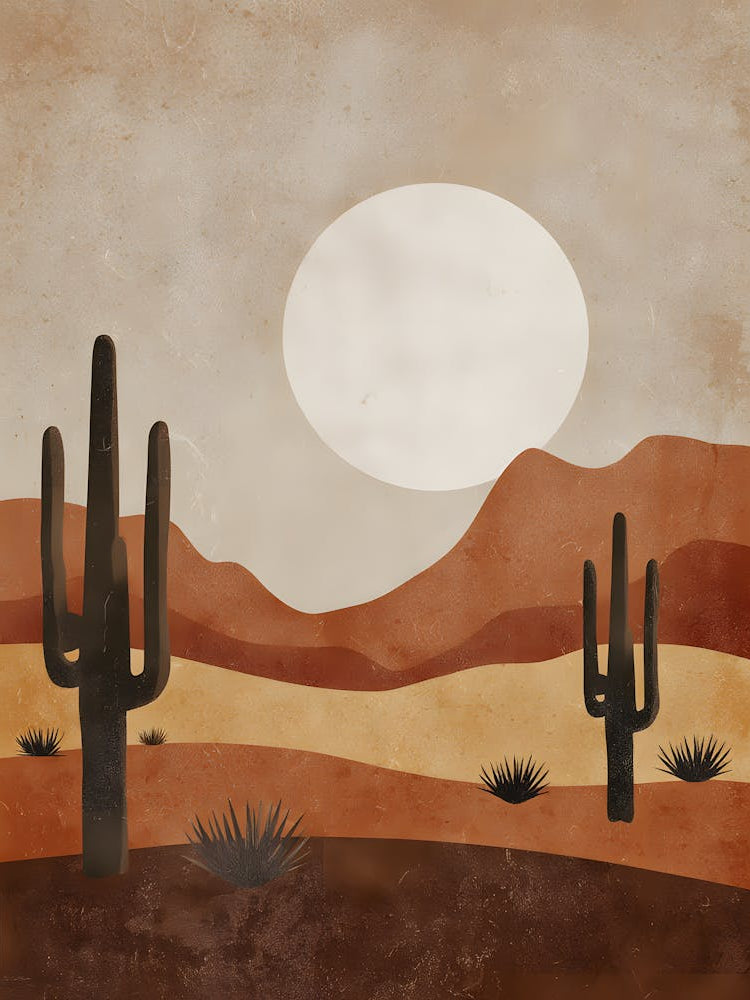Desert Sunse Minimalist Desert Landscape 8