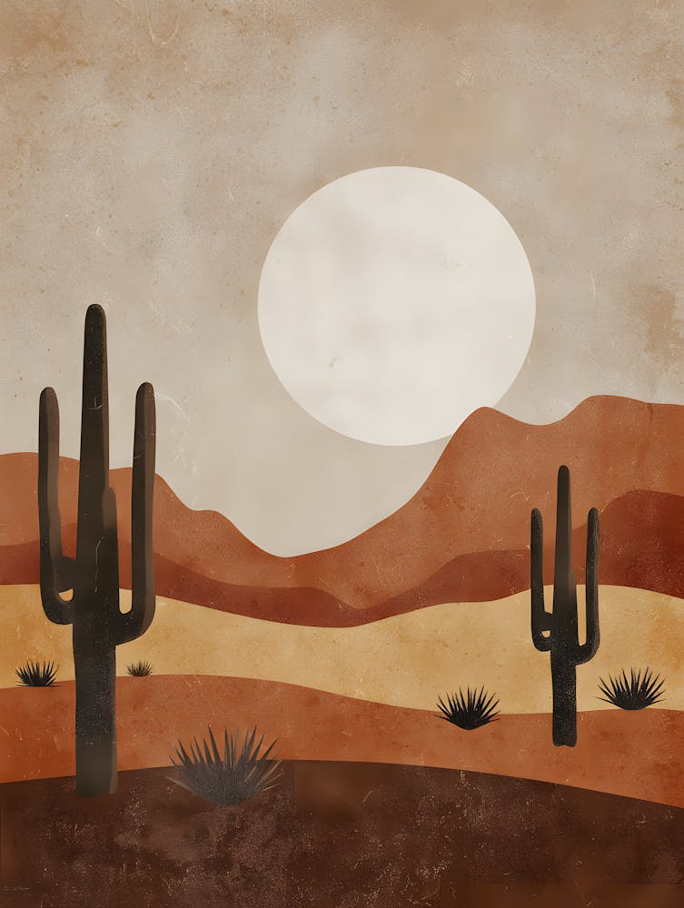 Desert Sunse Minimalist Desert Landscape 8