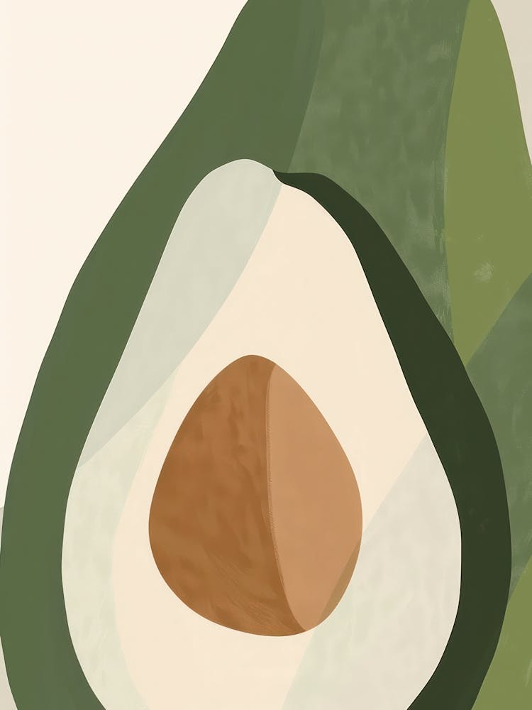 Avocado Close Up Illustration 3