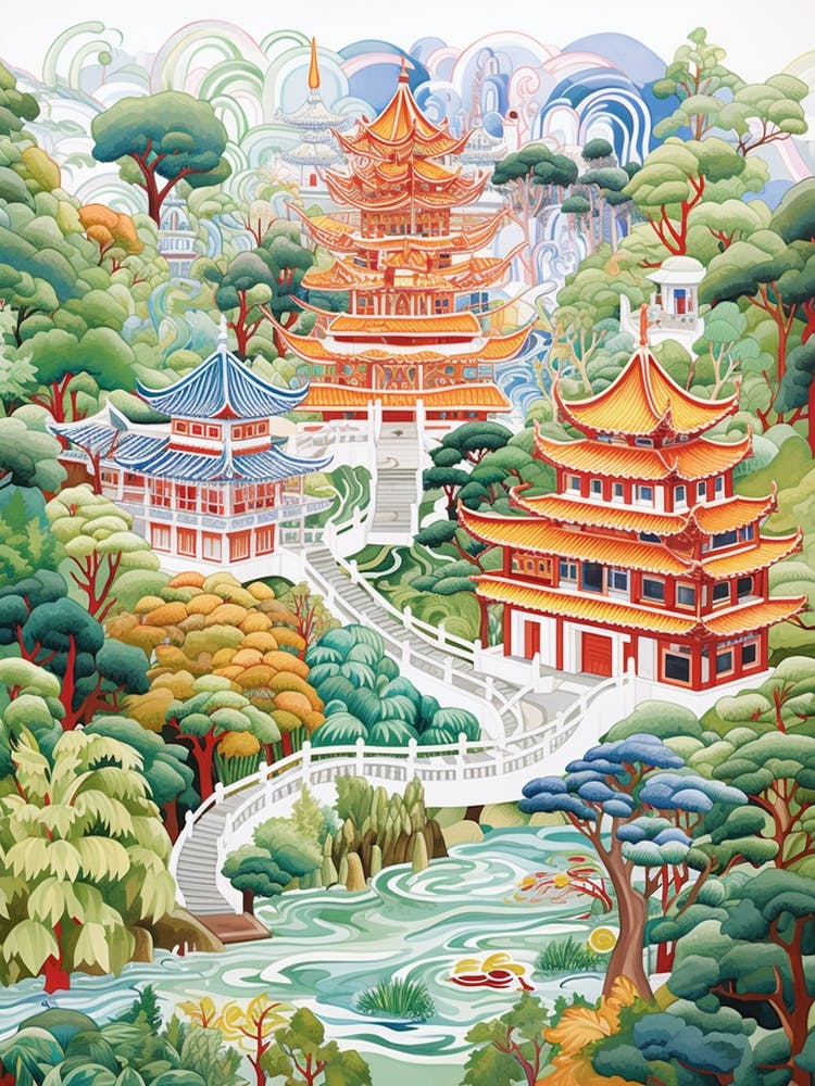 Summer Palace China Modern Illustration 2