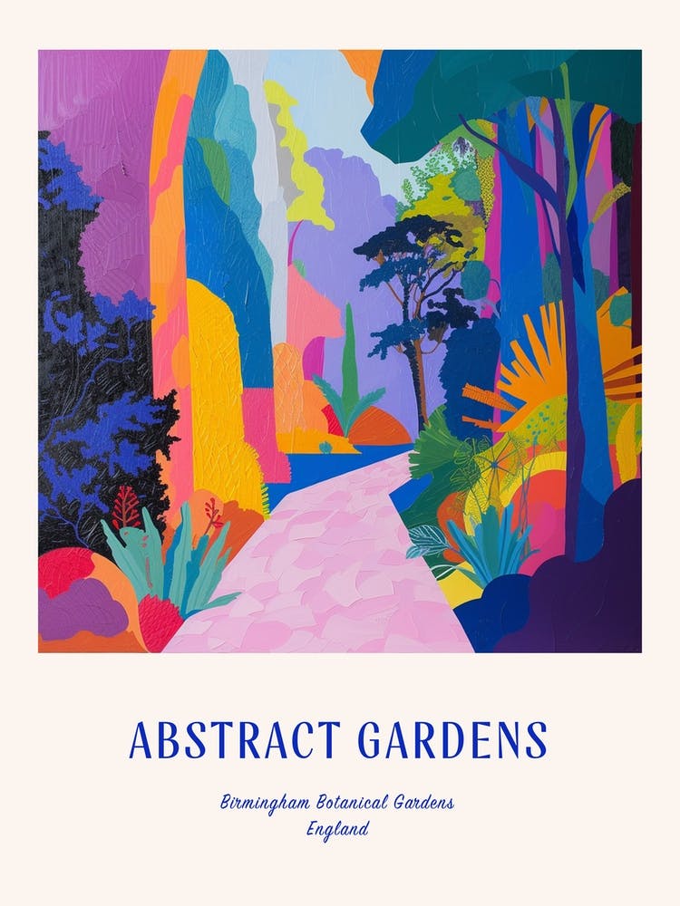 Colourful Gardens Birmingham Botanical Gardens 2 Blue Poster