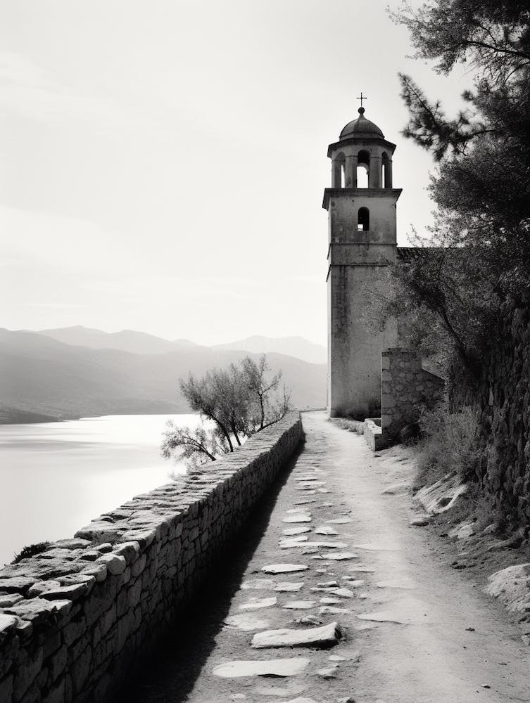Korcula, Croatia, Black And White Old Photo 3