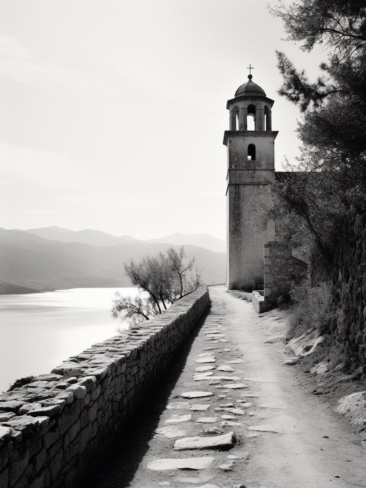 Korcula, Croatia, Black And White Old Photo 3