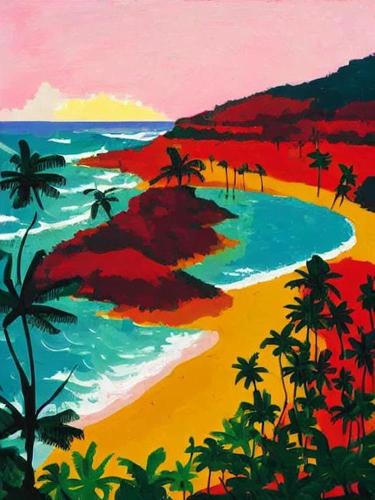 Bathsheba Beach, Barbados Hockney Style