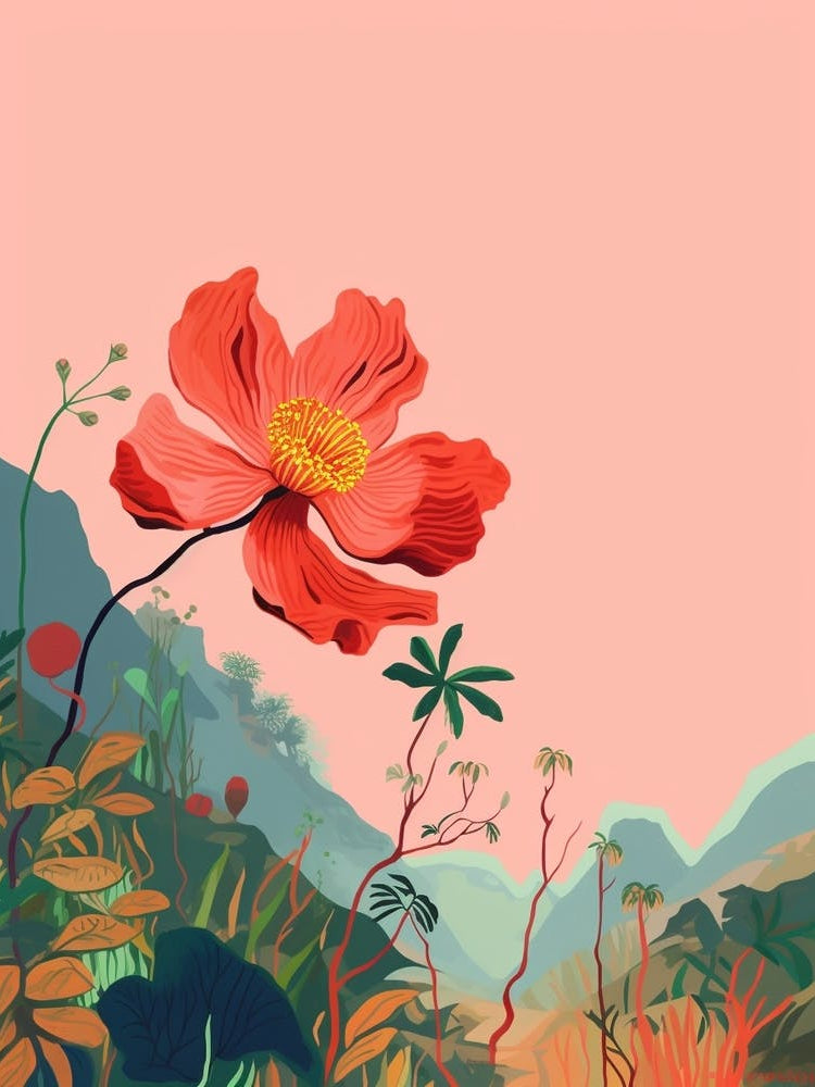 Boho Wildflower Painting Prairie Smoke 2