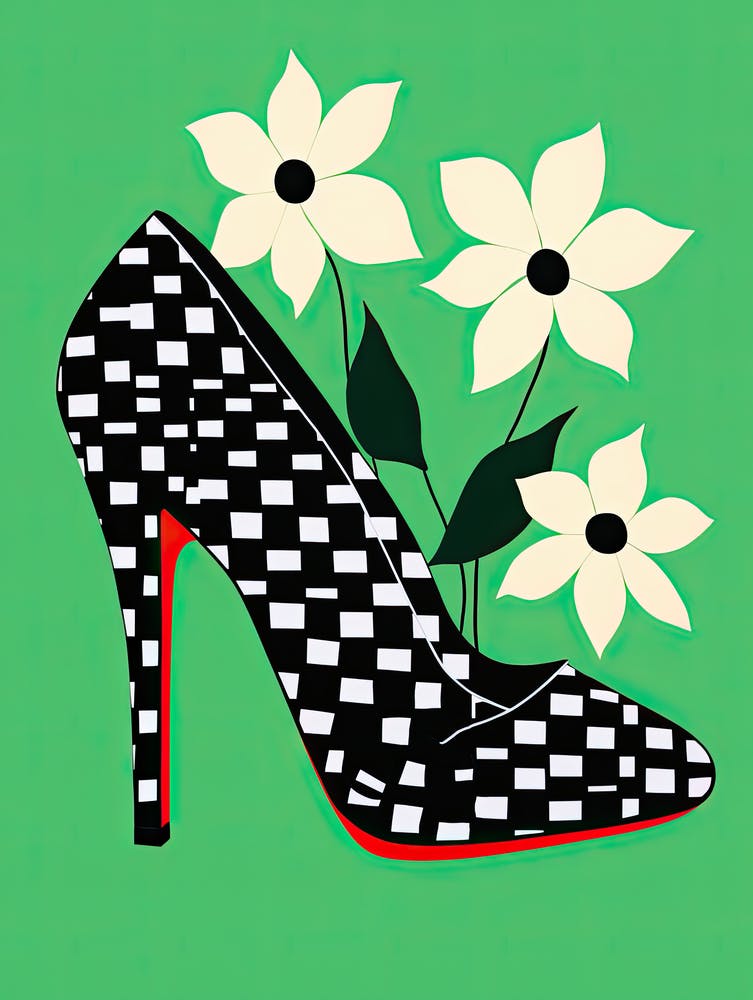 High Heel Shoe With Flowers