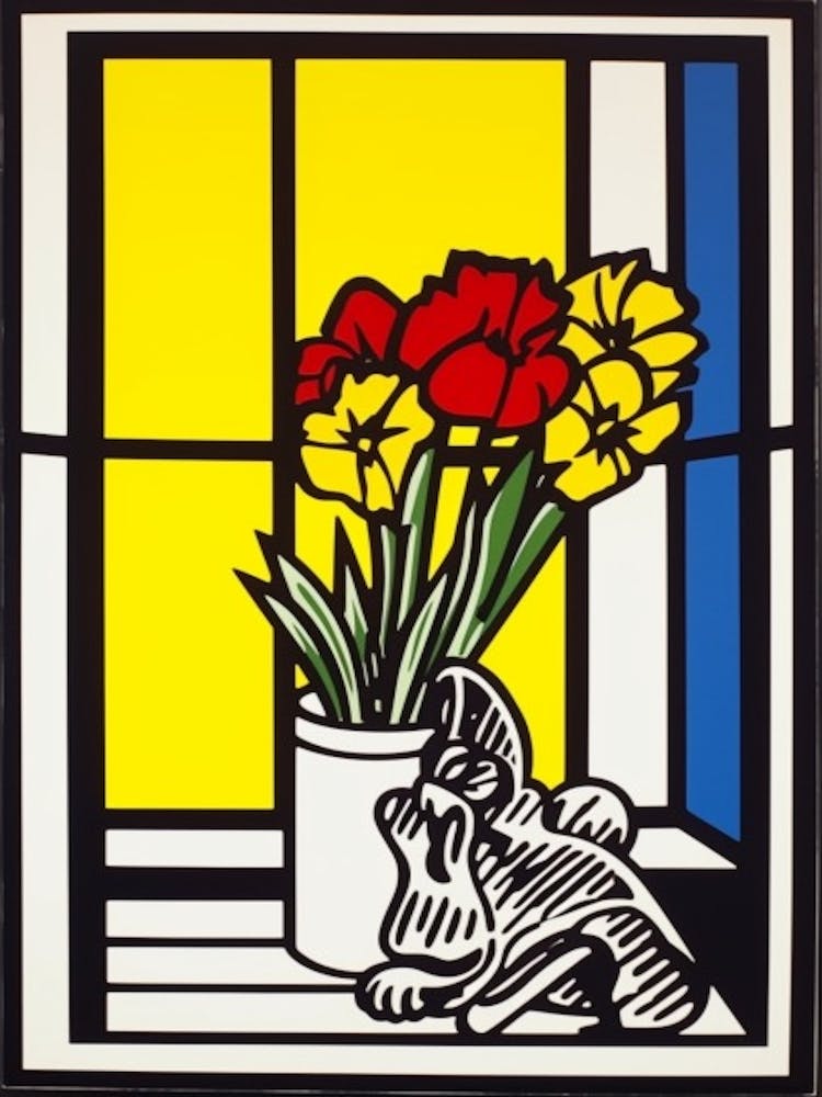 Gladoli Flower Still Life  2 Pop Art Style