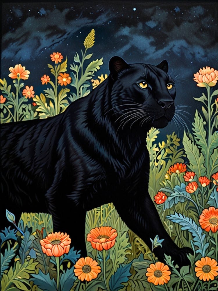 William Morris Black Panther In The Meadow