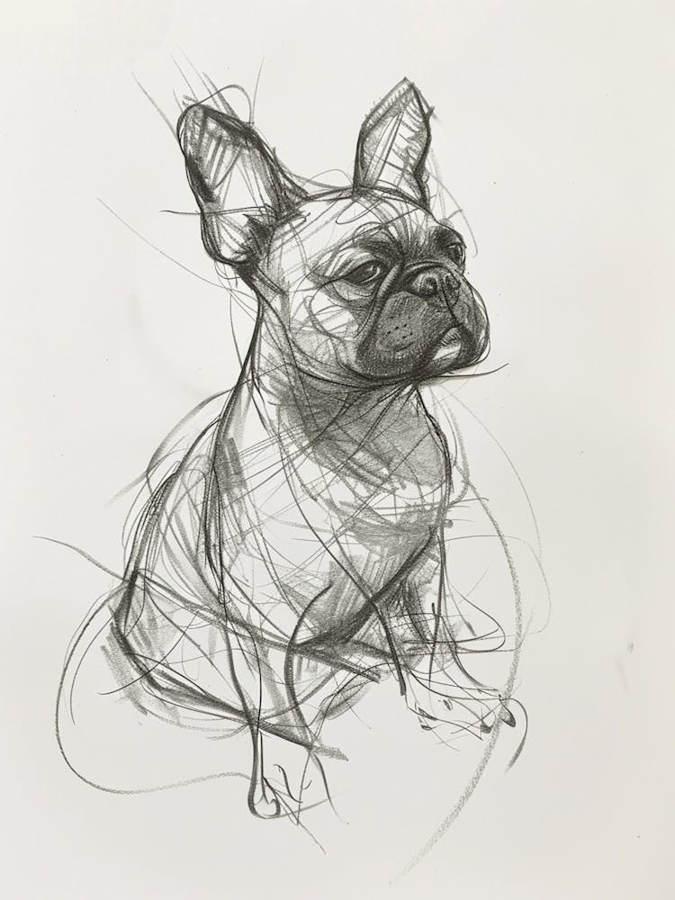 French Bulldog Charcoal Line 2