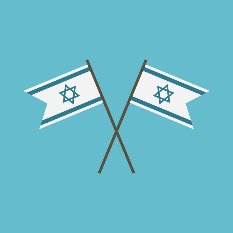 Two Israeli Flags In Flat Design