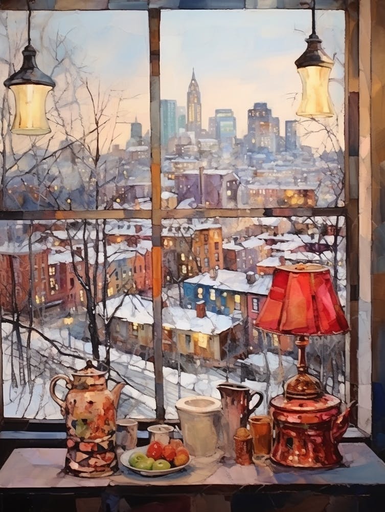 Winter Cityscape New York City Usa 1