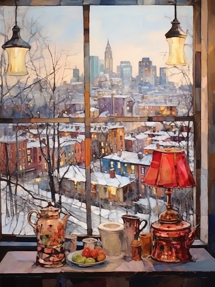 Winter Cityscape New York City Usa 1