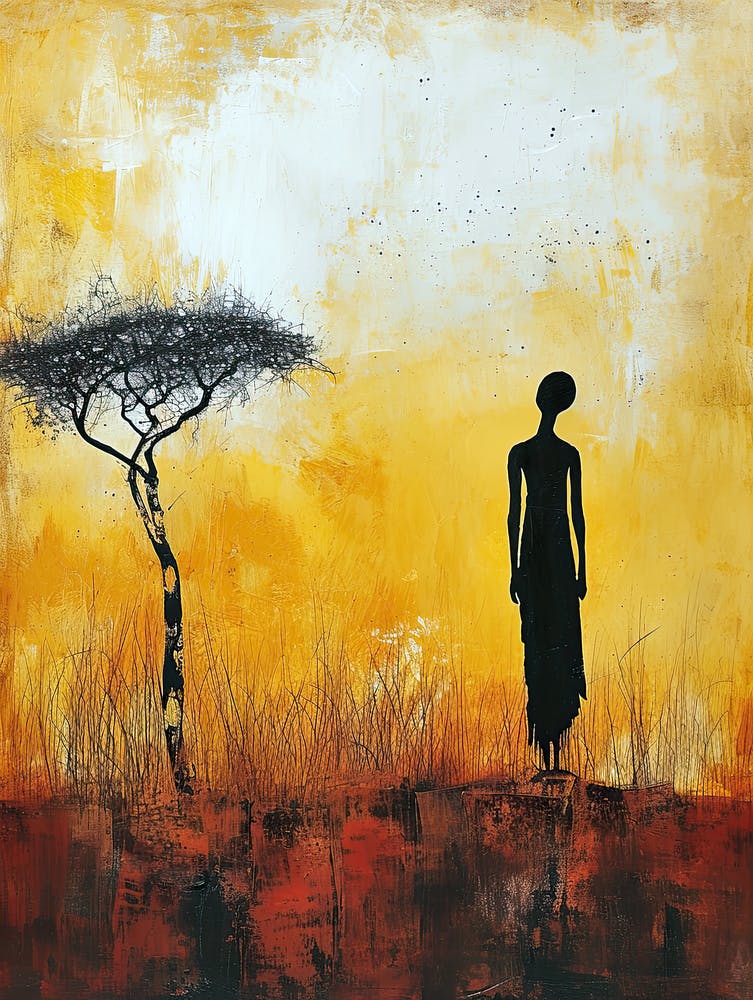 Afrikanische Frau, Boho Minimalismus