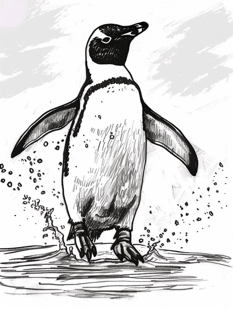 Kaiserpinguin springt aus dem Wasser 1