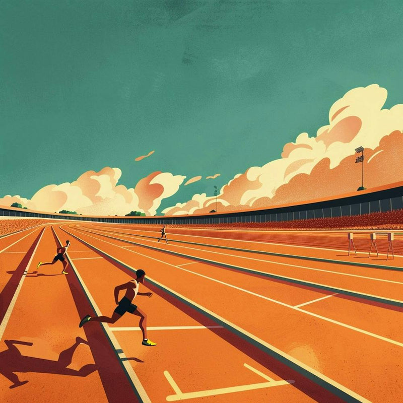 Illustration Of Runners Running On A Track