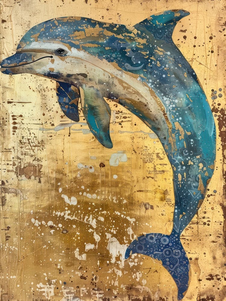 Dolphin Gold Effect Collage 3
