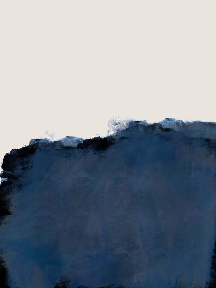 Blue And Beige Abstract Painting, Soft Neutral