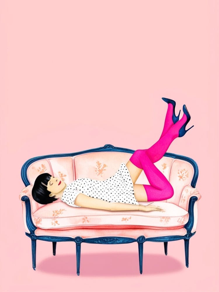 Girl Laying On Couch