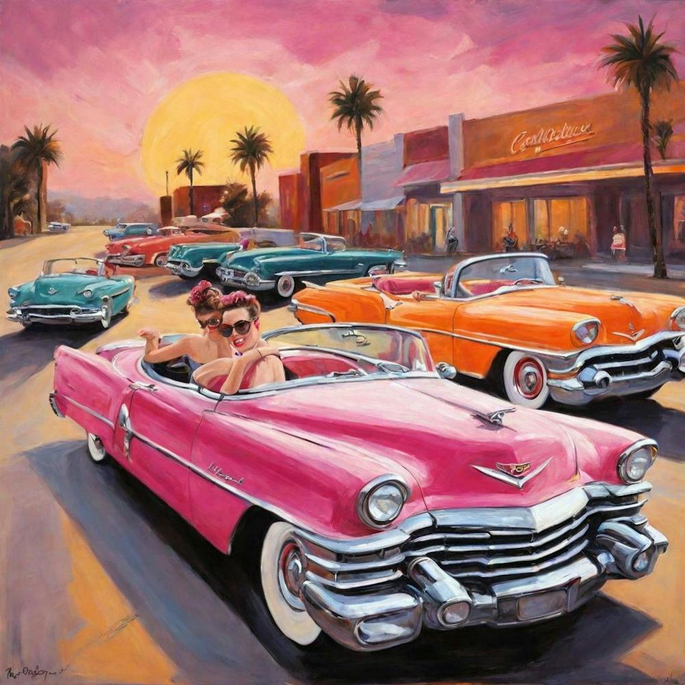 Pink Vintage Car