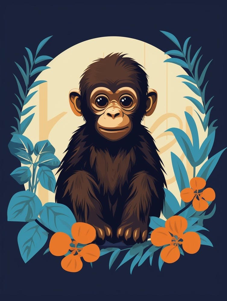 Illustration Bébé Animal Gorille 1