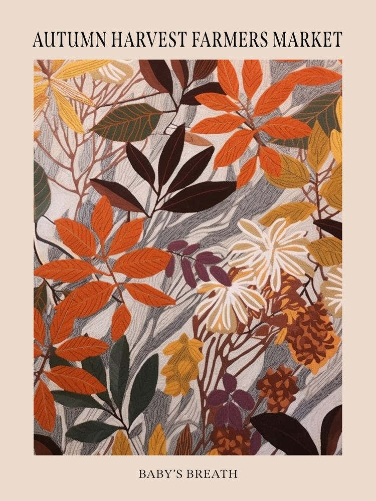 Fall Botanicals Babys Breath 2 Poster