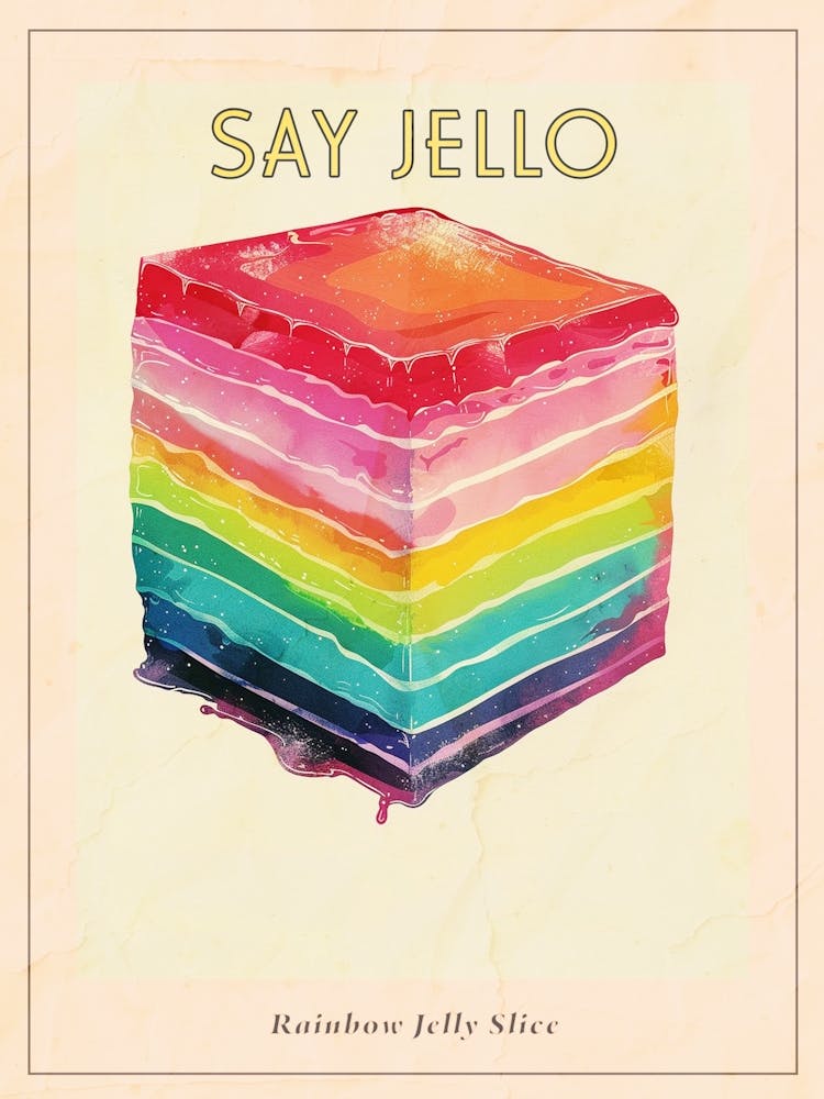 Retro Rainbow Jelly Slice 1 Poster