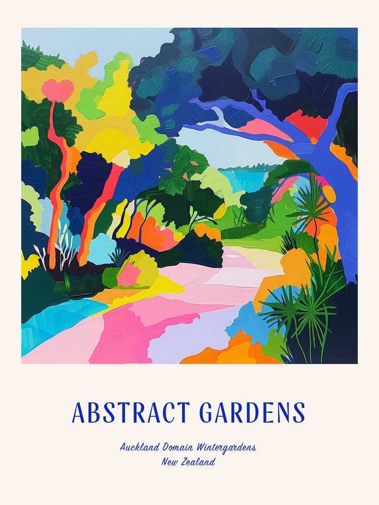 Colourful Gardens Auckland Domain Wintergardens 2 Blue Poster