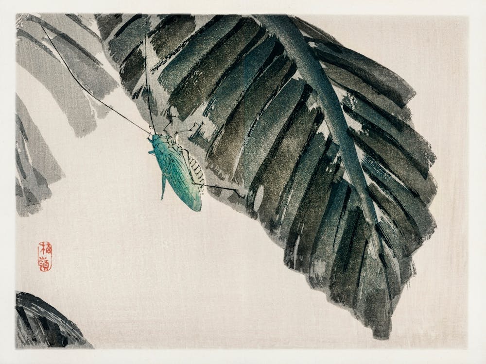 Insect On Leaves, Kōno Bairei