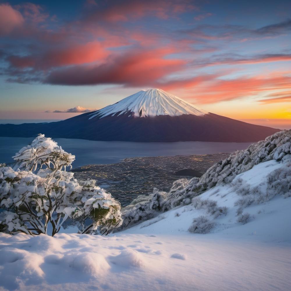 Mt Fuji At Sunset