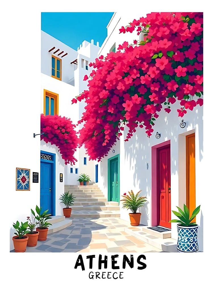 Athens Greece Vintage Travel Poster 14