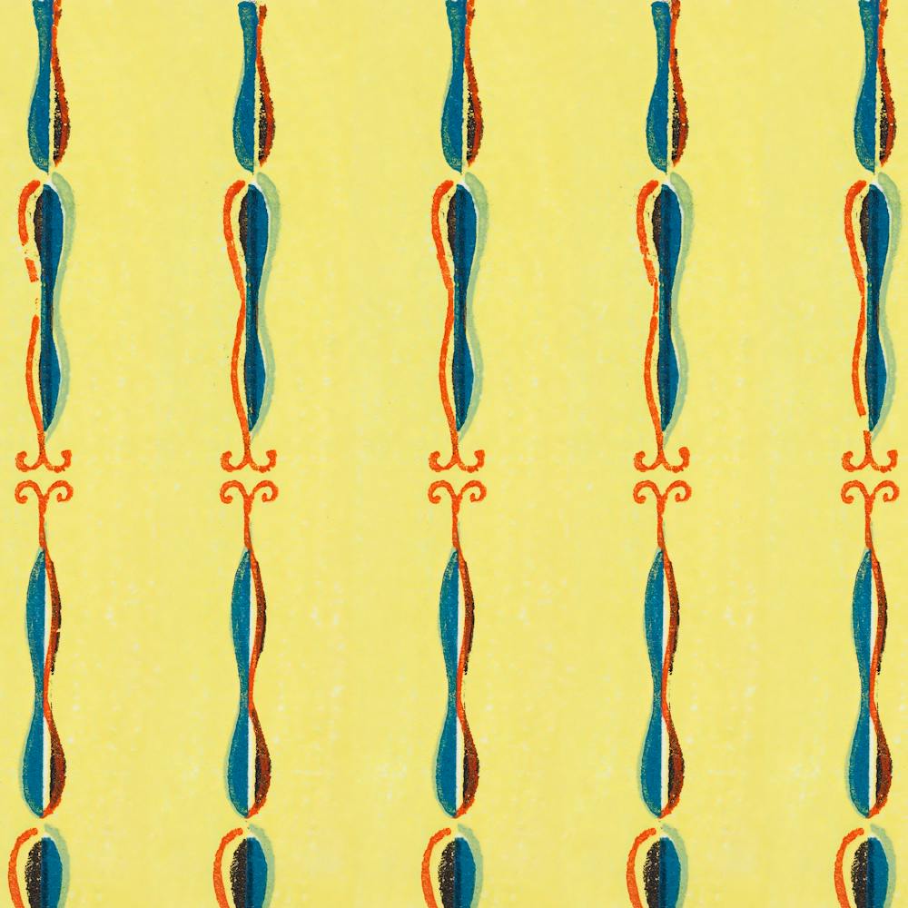 Vintage Ukiyo-e Woodblock Print Of Japanese Textile, Shima Shima, Furuya Korin (69)