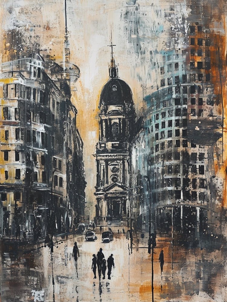 Kitsch Cityscape Paint Dripping 1