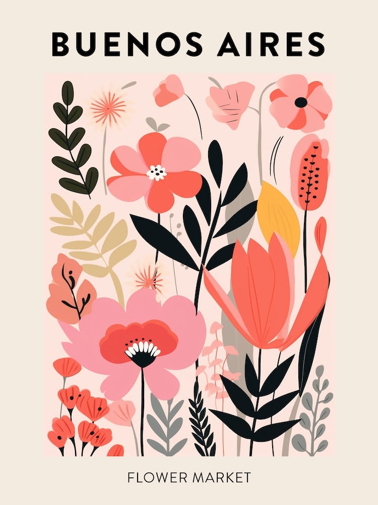 Flower Market Poster Buenos Aires Argentina