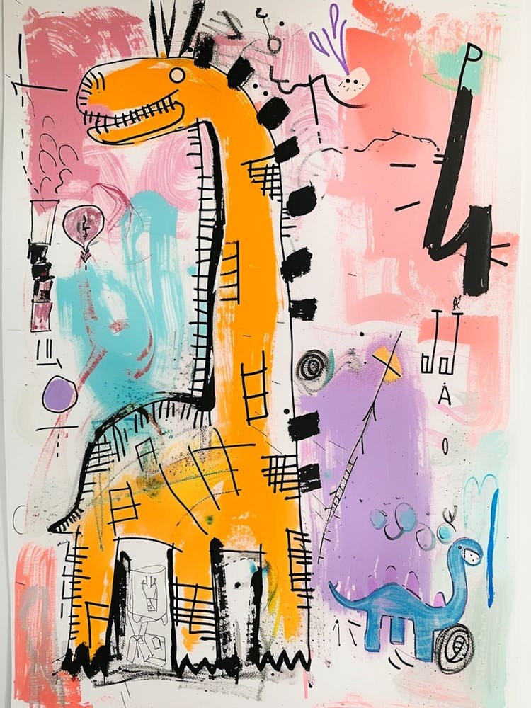 Abstract Dinosaur Graffiti Style Painting 2