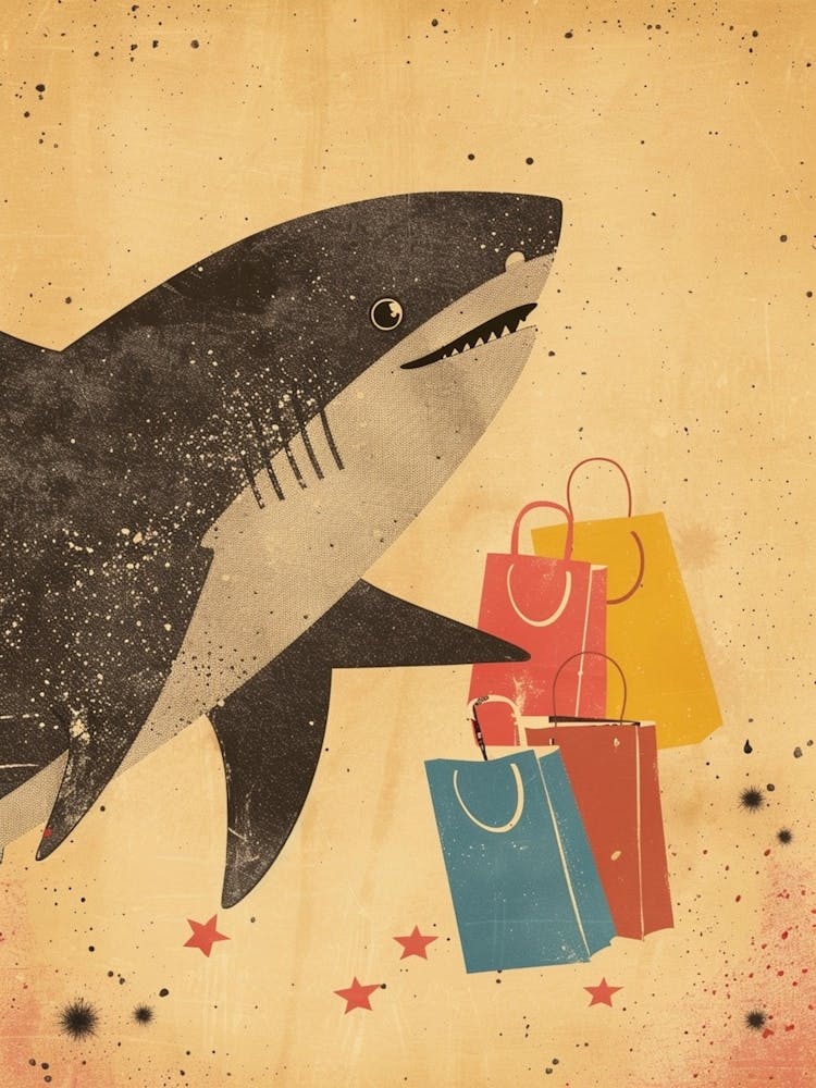 Shopping Shark Muted Pastels 2