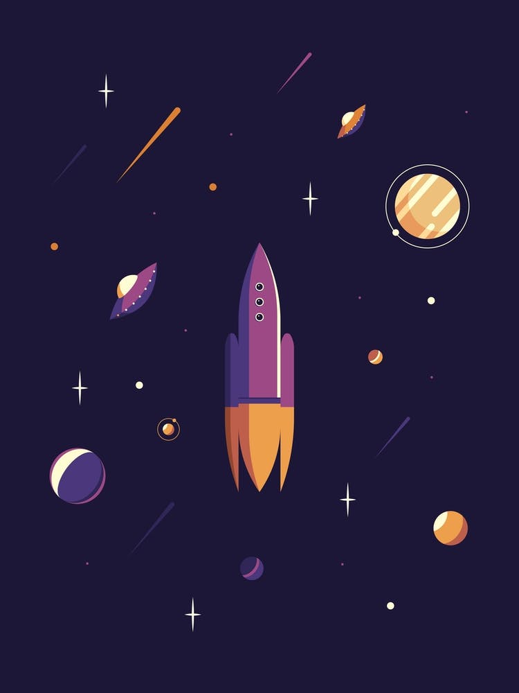 Rocket And Flying Saucers