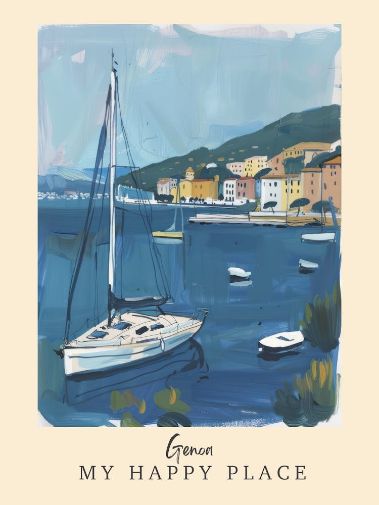 My Happy Place Genoa 4 Travel Poster