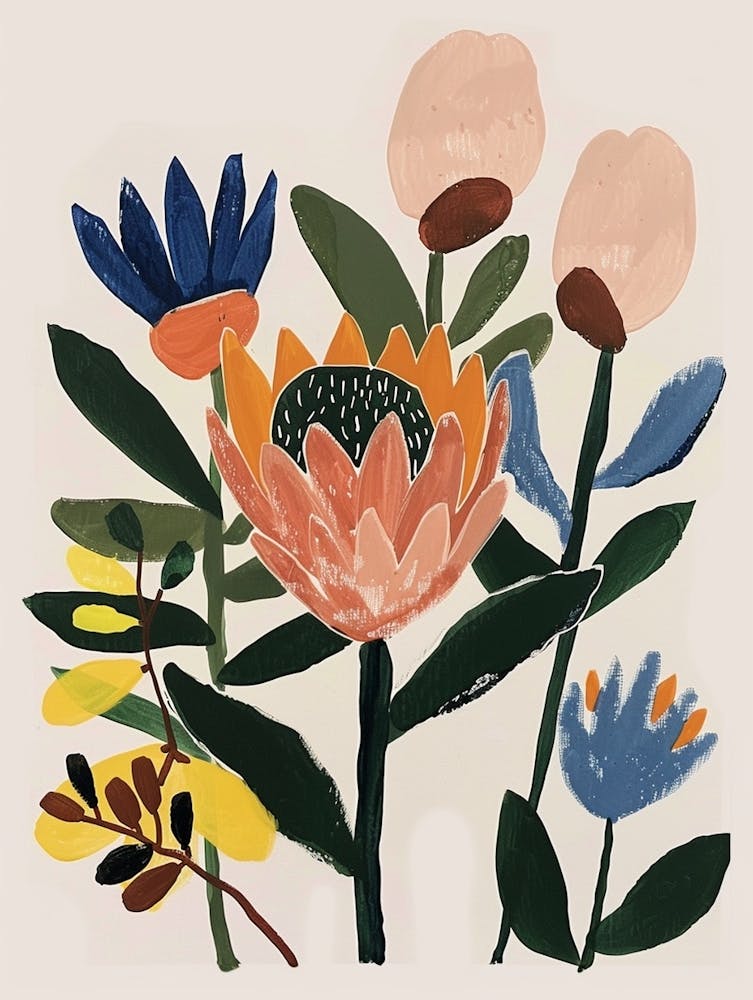 Painted Florals Protea 4