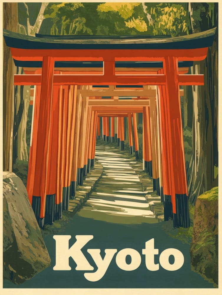 Aihrgdesign A Vintage Travel Poster Of Kyoto