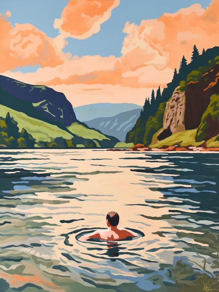 Wild Swimming At Loch Achray Scotland 1