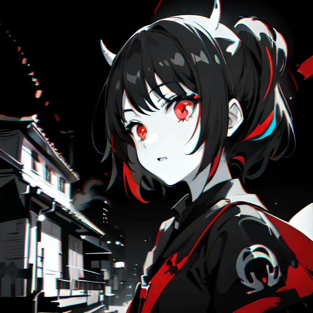 Anime Girl With Red Eyes
