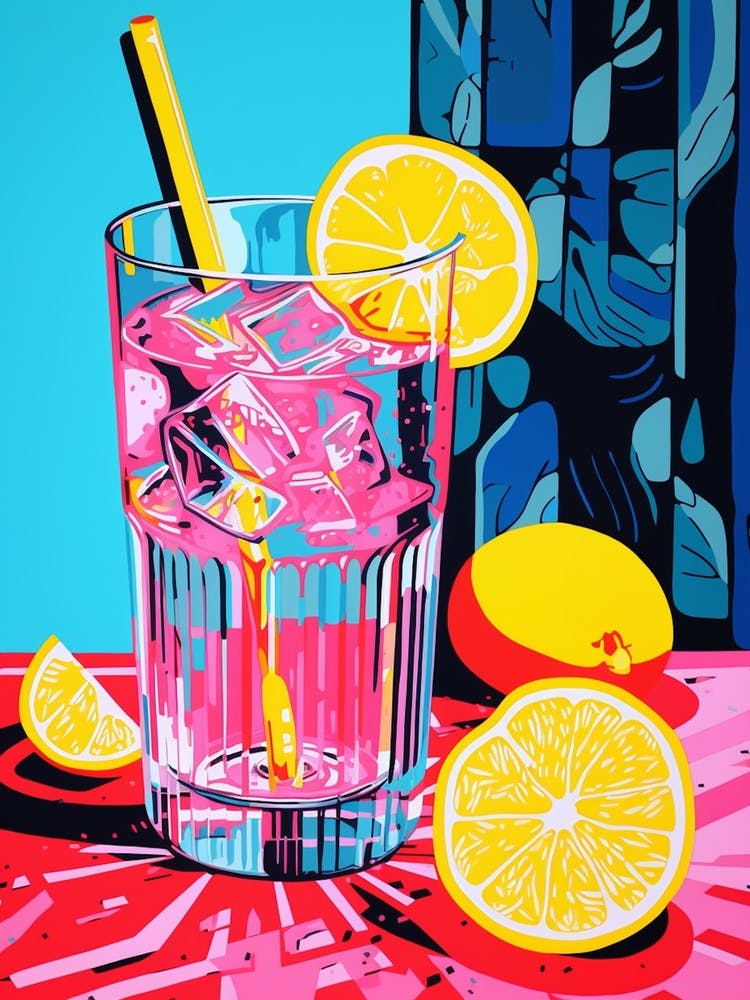 Pop Art Lemon Slice Cocktail 2