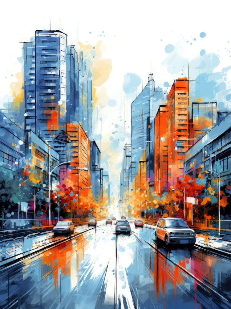 Abstract City Street Painting