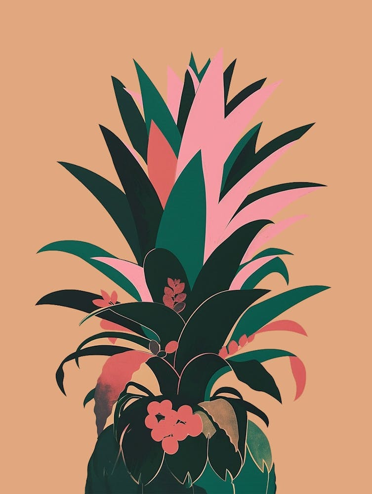 Pineapple Tree Colourful Illustration 3