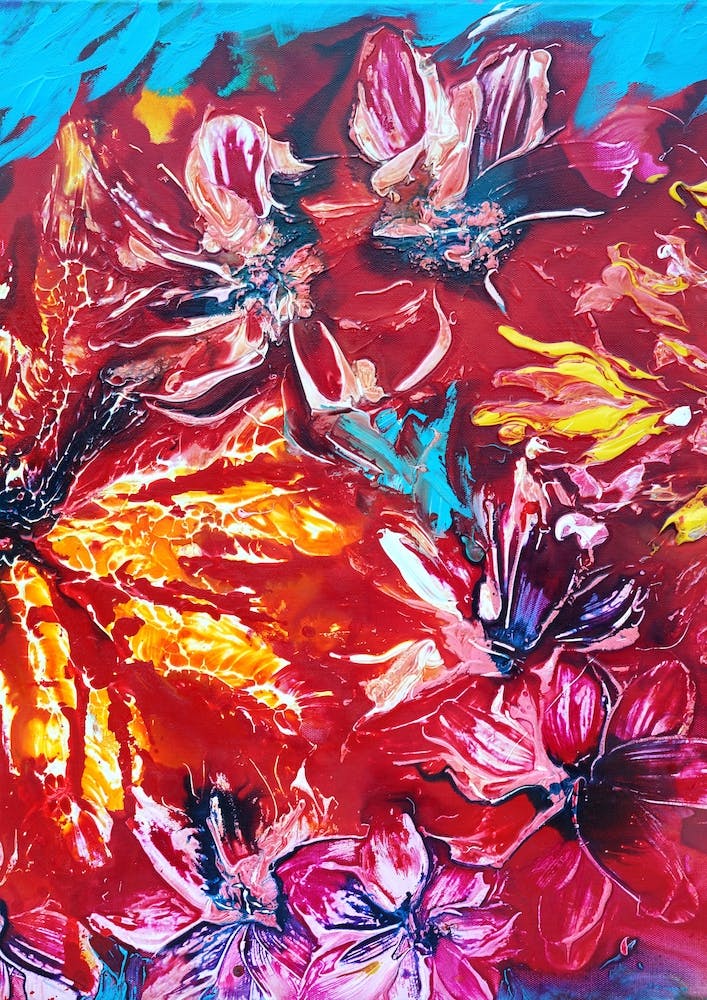 Colourful Tropical Flower Painting 2